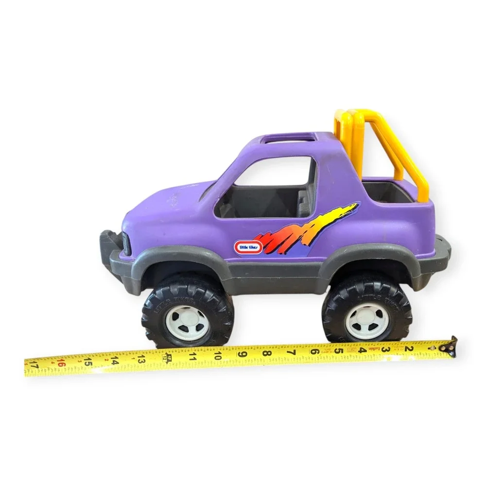 Vintage Little Tikes Purple Monster Truck Off-Road Toy Vehicle Yellow Roll Bar